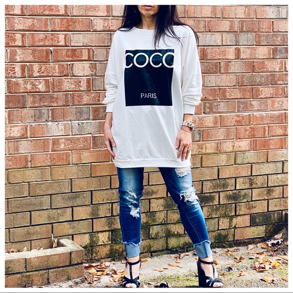 ✨LAST ✨PARIS✨Fabulous CoCo Paris chic sweatshirt - Picture 3 of 5